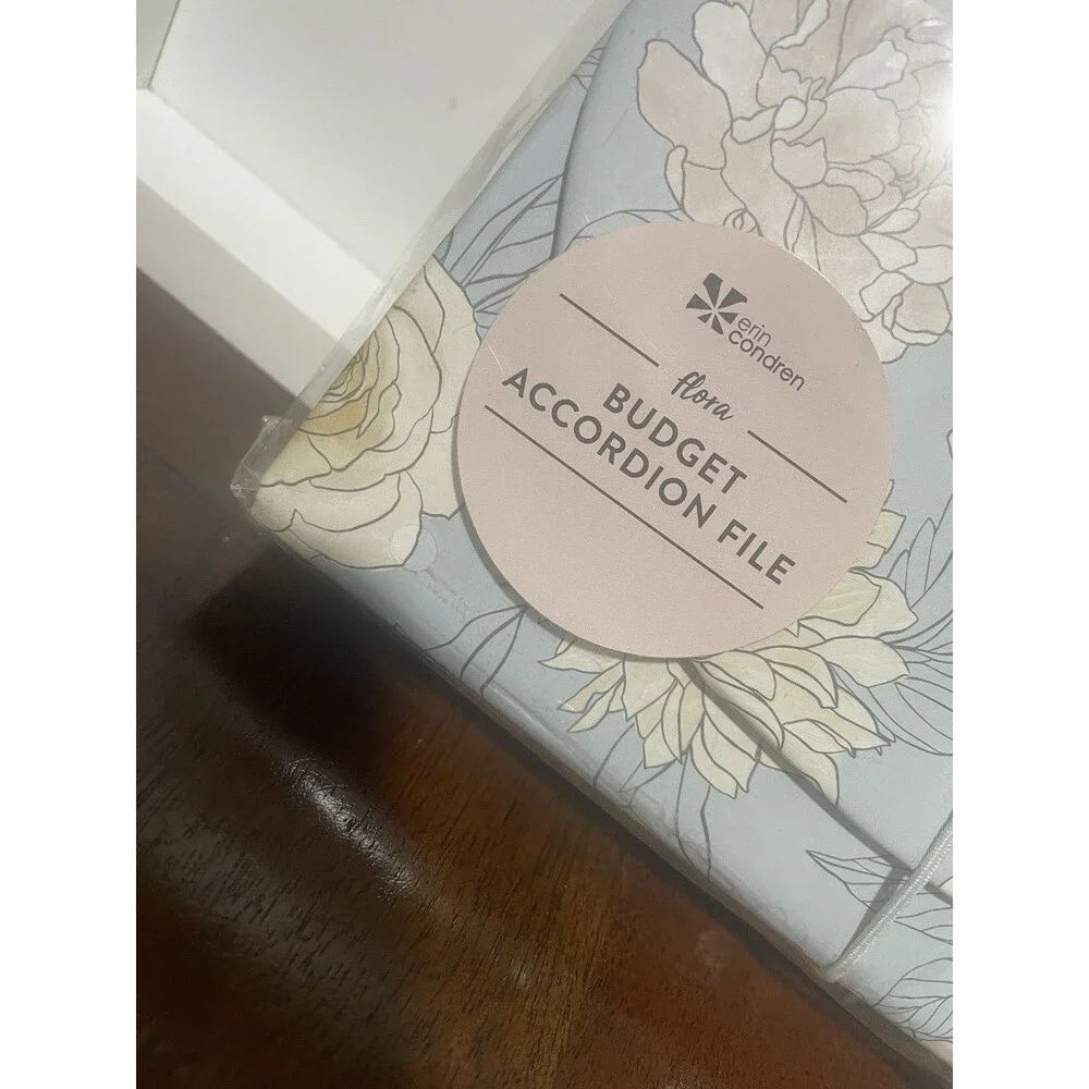 Erin Condren Small Receipts Budget Accordion Foral Pattern Cute Gift